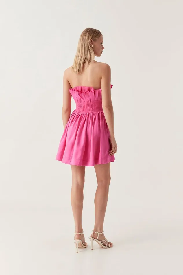 Aje Dresses Whisper Layered Mini Dress Brilliant Pink 8211 Women Aje Dresses Whisper Layered Mini Dress Brilliant Pink 8211 Women
