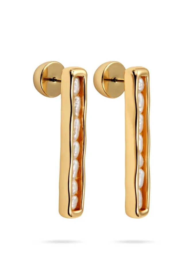 Aje Jewelry Iria Pearl Bar Stud Goldpearl 8211 Women Aje Jewelry Iria Pearl Bar Stud Goldpearl 8211 Women
