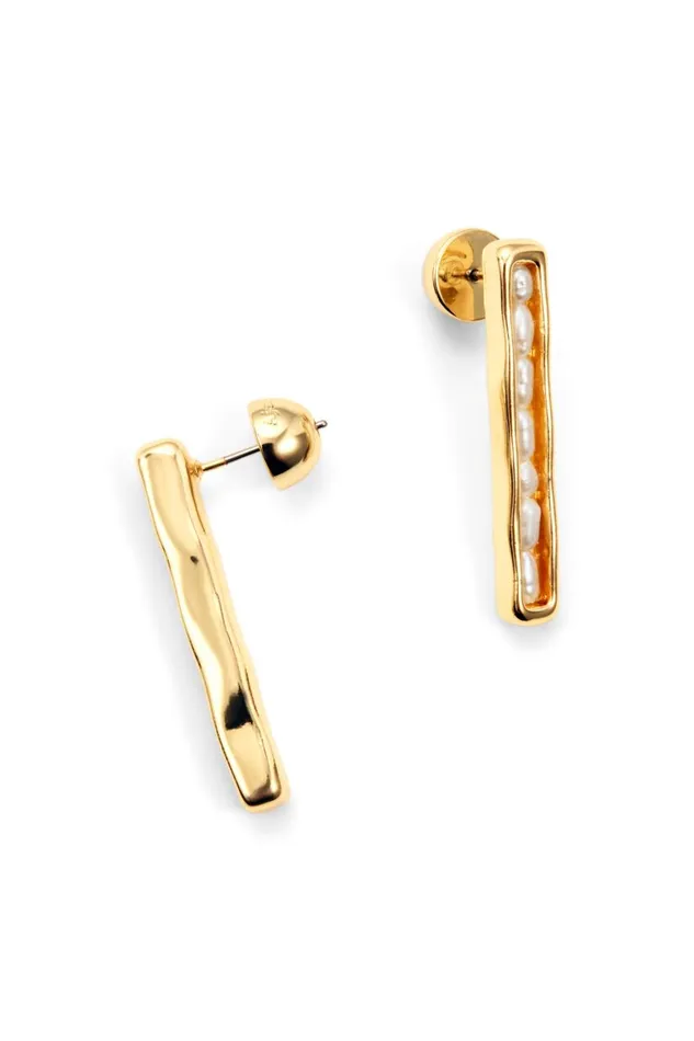 Aje Jewelry Iria Pearl Bar Stud Goldpearl 8211 Women Aje Jewelry Iria Pearl Bar Stud Goldpearl 8211 Women