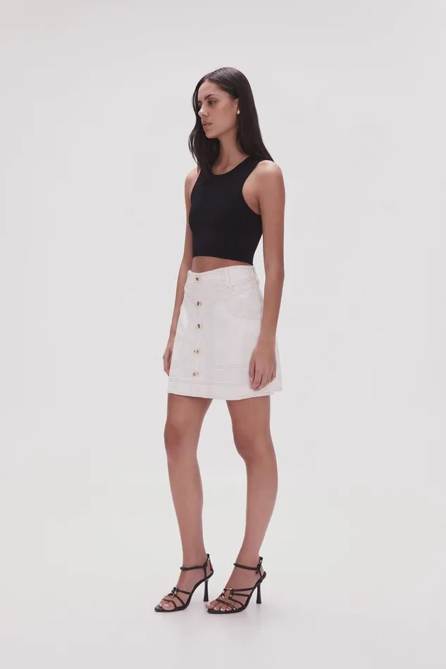 Aje Matching Sets Belmond Denim Mini Skirt White 8211 Women