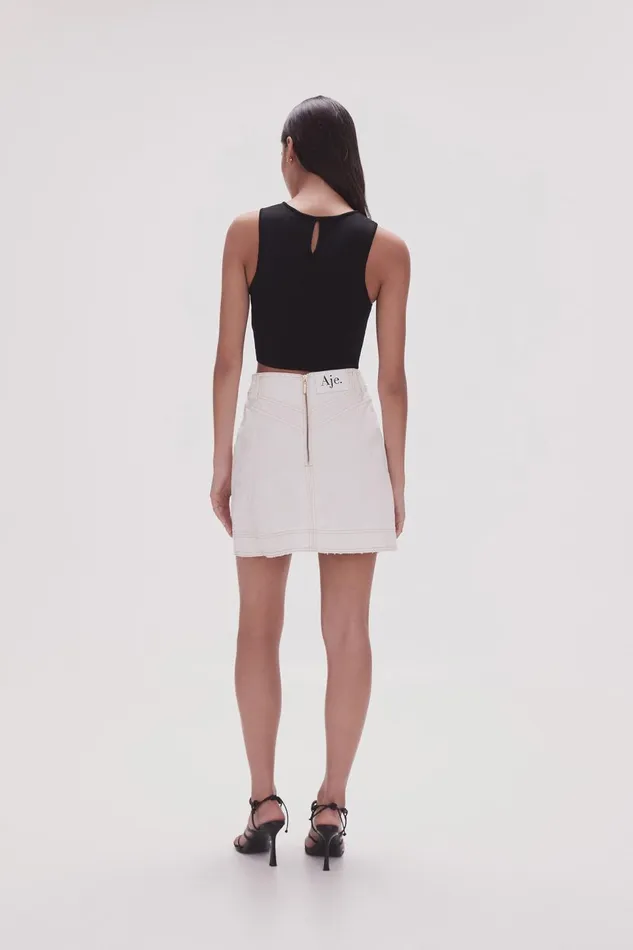 Aje Matching Sets Belmond Denim Mini Skirt White 8211 Women