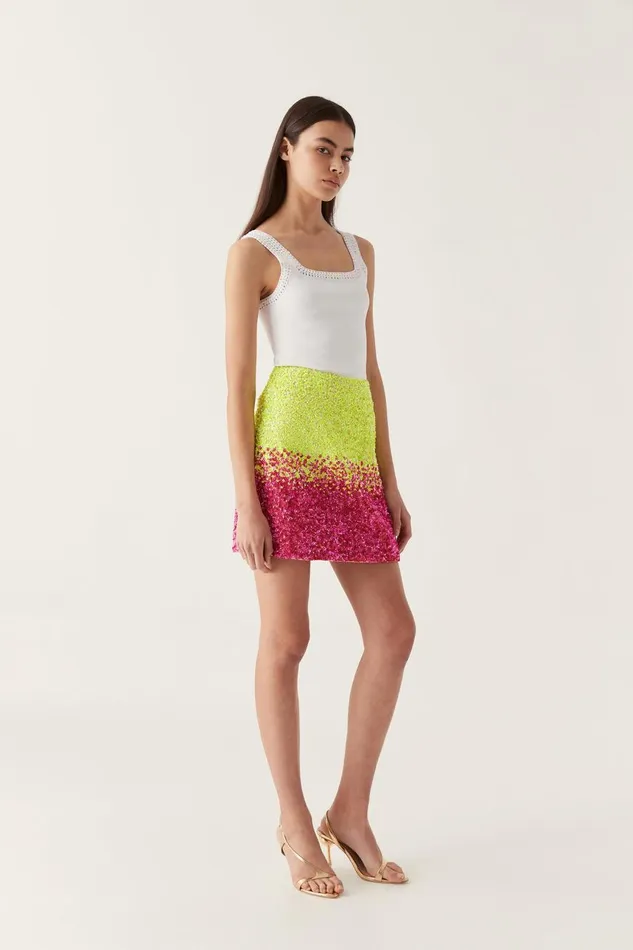 Aje Matching Sets Calypso Ombre Mini Skirt Ombre Light Lime Green 8211 Women