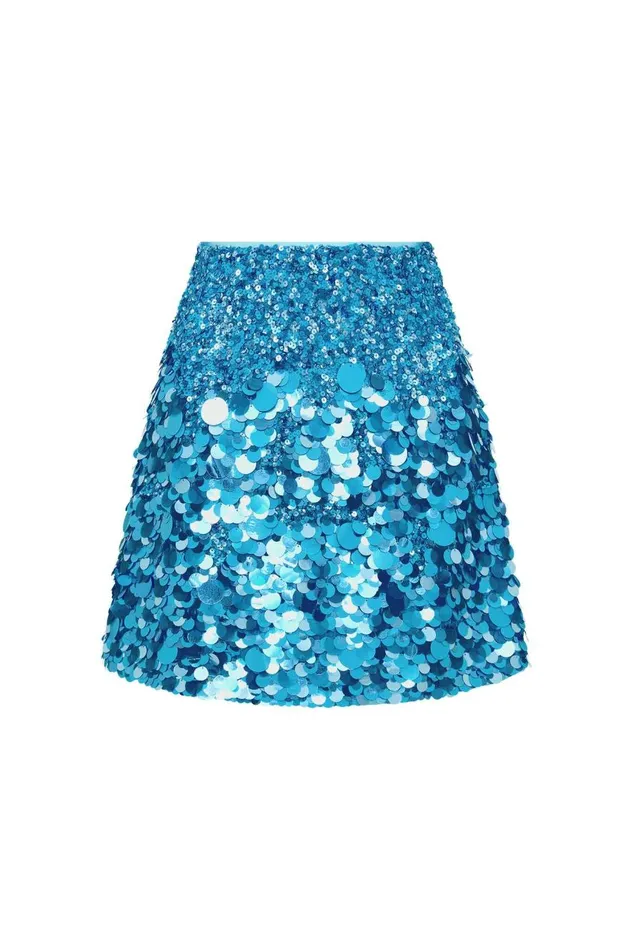 Aje Matching Sets Cherie Sequin Mini Skirt Azure Blue 8211 Women