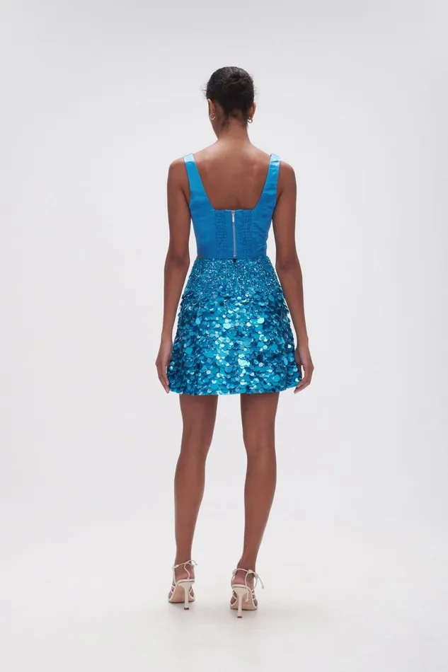 Aje Matching Sets Cherie Sequin Mini Skirt Azure Blue 8211 Women