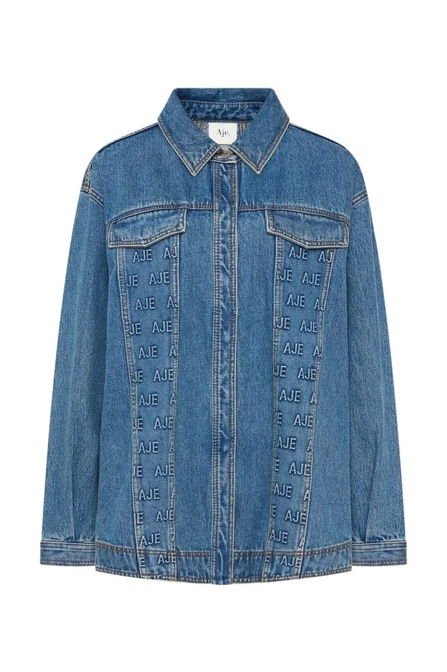 Aje Matching Sets Nika Logo Denim Shacket 90039s Wash 8211 Women Aje Matching Sets Nika Logo Denim Shacket 90039s Wash 8211 Women