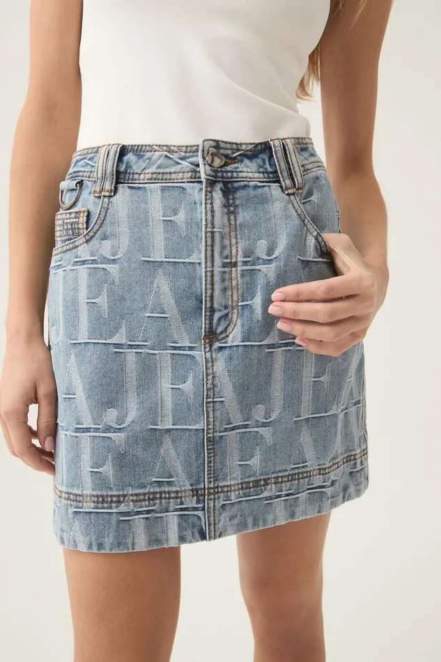 Aje Matching Sets Nostalgia Denim Mini Skirt Coastal Logo Wash 8211 Women