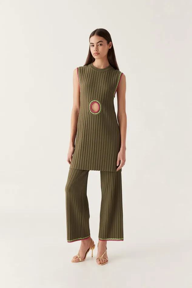 Aje Matching Sets Tazia Crochet Edge Mini Dress Deep Olive 8211 Women Aje Matching Sets Tazia Crochet Edge Mini Dress Deep Olive 8211 Women