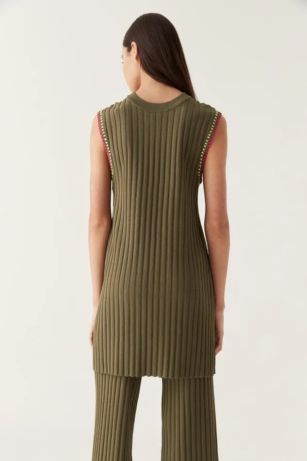 Aje Matching Sets Tazia Crochet Edge Mini Dress Deep Olive 8211 Women Aje Matching Sets Tazia Crochet Edge Mini Dress Deep Olive 8211 Women