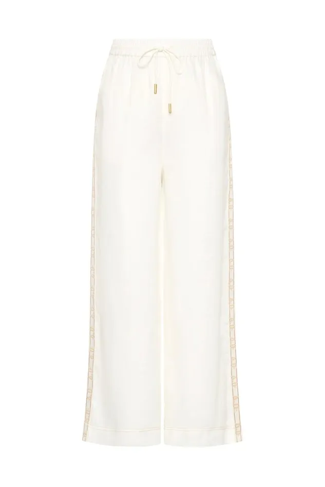 Aje Pants Imogen Logo Linen Pant Ivory 8211 Women