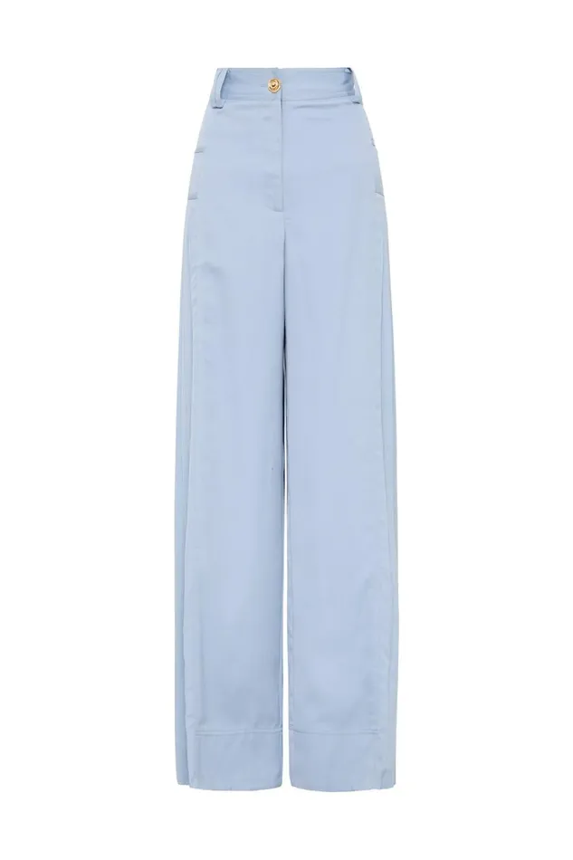 Aje Pants Tranquility Pleated Pant Steel Blue 8211 Women