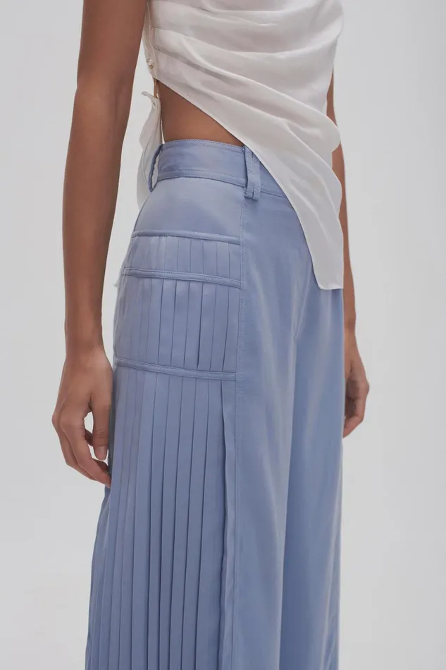 Aje Pants Tranquility Pleated Pant Steel Blue 8211 Women