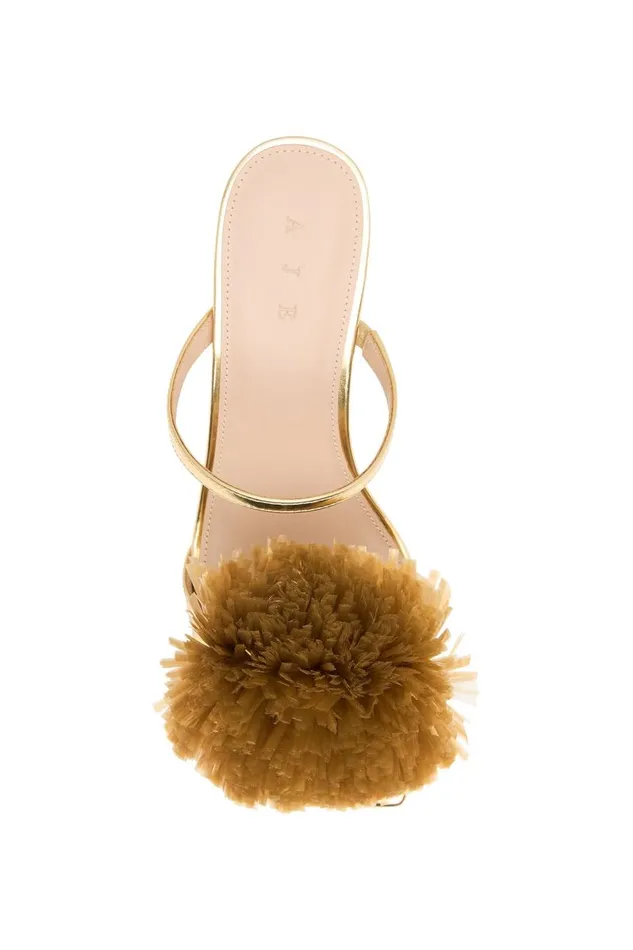 Aje Shoes Clea Fringe Low Droplet Heel Gold 8211 Women