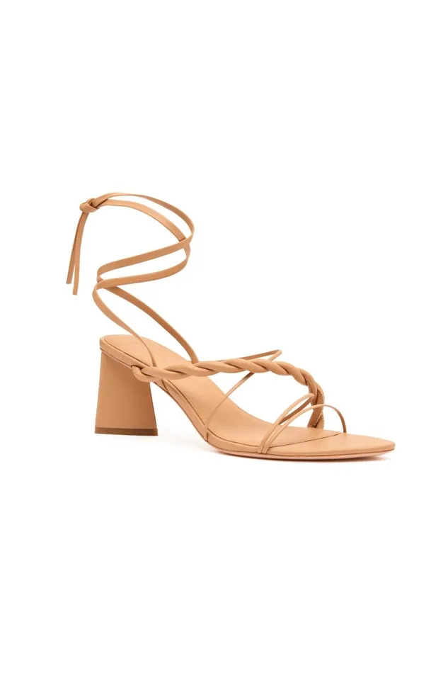 Aje Shoes Rosamund Strappy Twist Heel Sand Beige 8211 Women
