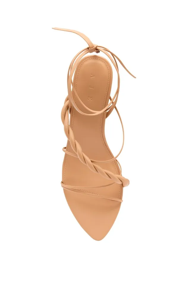 Aje Shoes Rosamund Strappy Twist Heel Sand Beige 8211 Women