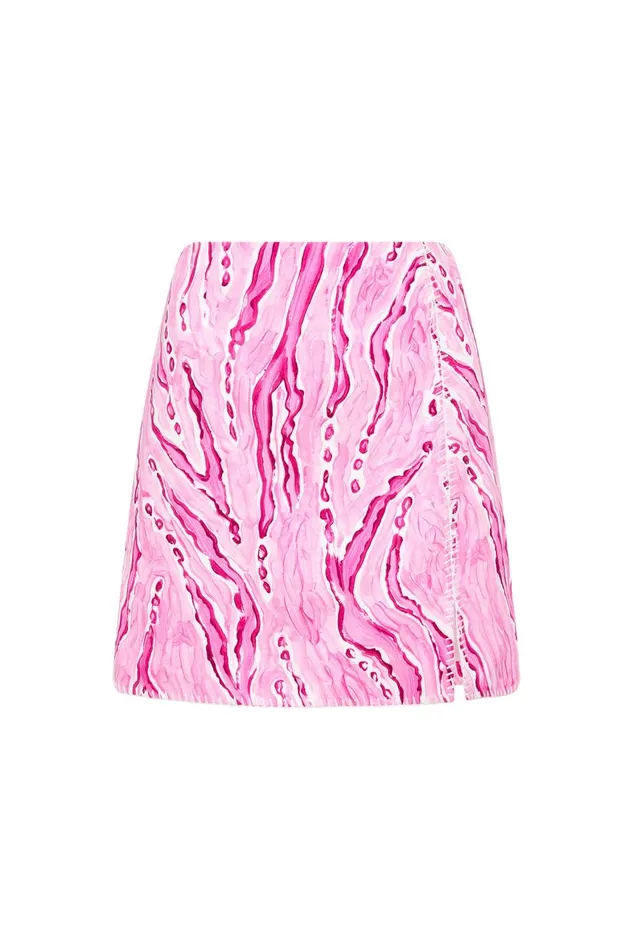Aje Skirts Blaze Stitch Mini Skirt Dappled Flame 8211 Women