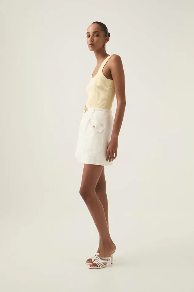 Aje Skirts Christine Belted Mini Skirt Ivory 8211 Women