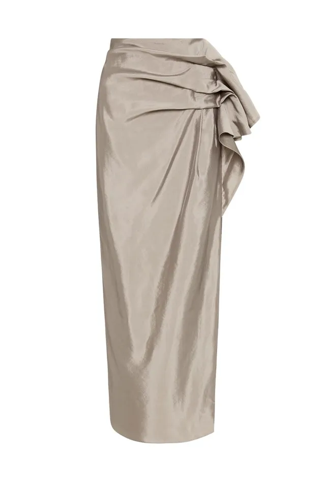 Aje Skirts Immersion Maxi Skirt Metallic Oyster Grey 8211 Women