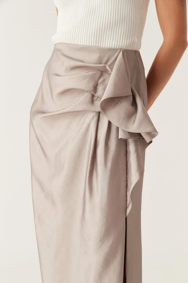 Aje Skirts Immersion Maxi Skirt Metallic Oyster Grey 8211 Women
