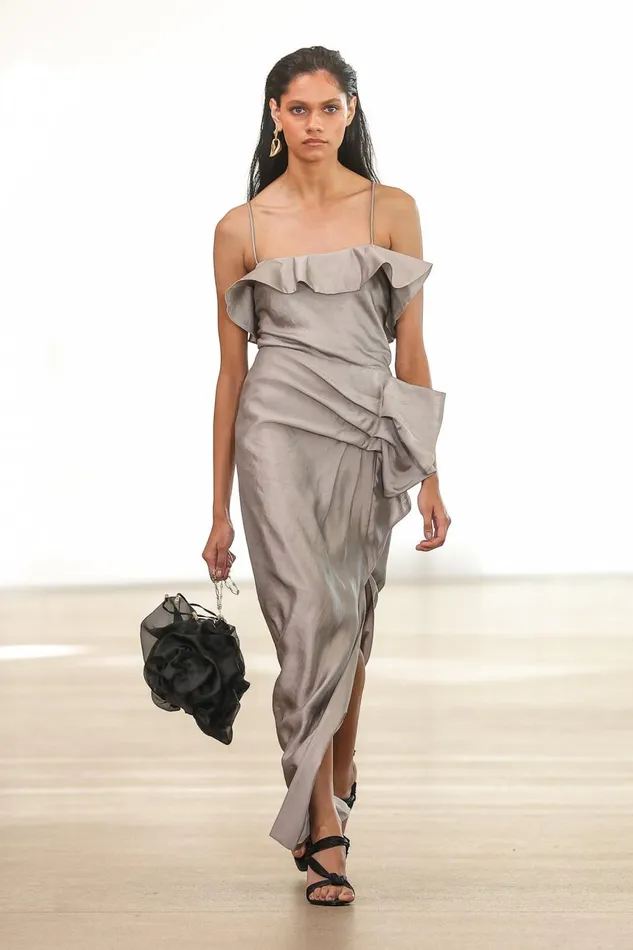Aje Skirts Immersion Maxi Skirt Metallic Oyster Grey 8211 Women