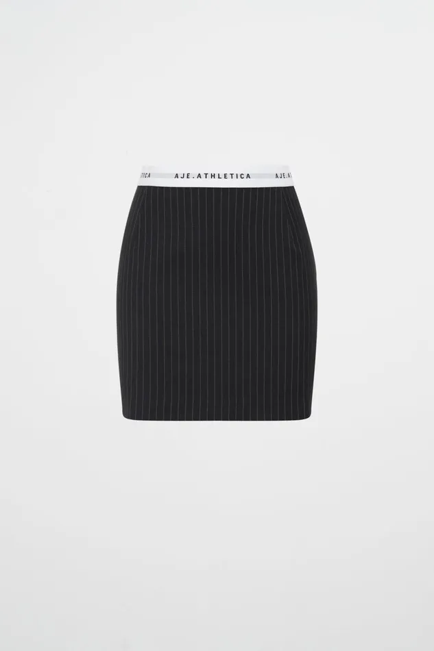 Aje Skirts Logo Elastic Mini Skirt 651 Navy Pinstripe 8211 Women Aje Skirts Logo Elastic Mini Skirt 651 Navy Pinstripe 8211 Women