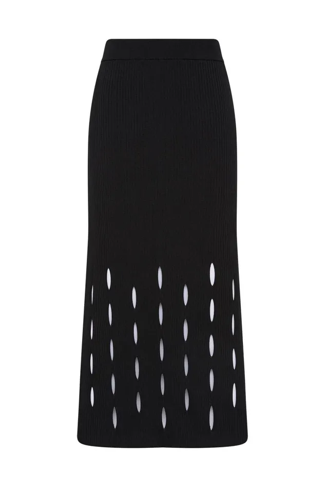 Aje Skirts Resolution Knit Midi Skirt Black 8211 Women