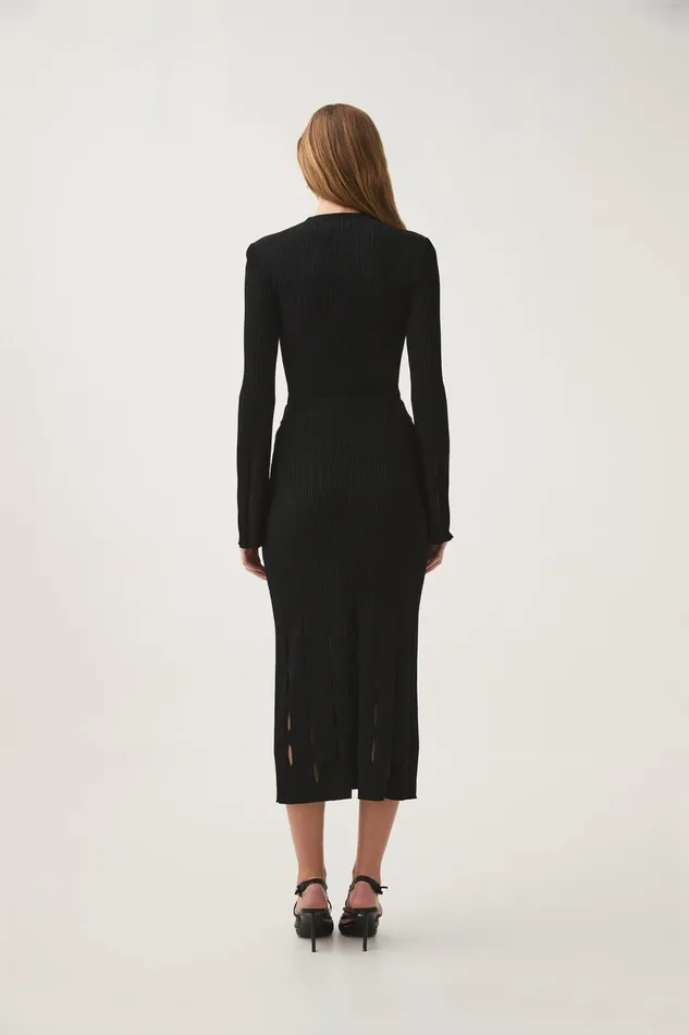 Aje Skirts Resolution Knit Midi Skirt Black 8211 Women