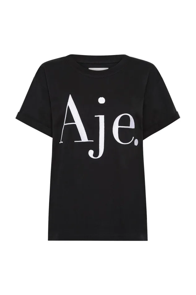 Aje Tees Alice Embroidered Logo Tee Blackwhite Logo 8211 Women Aje Tees Alice Embroidered Logo Tee Blackwhite Logo 8211 Women
