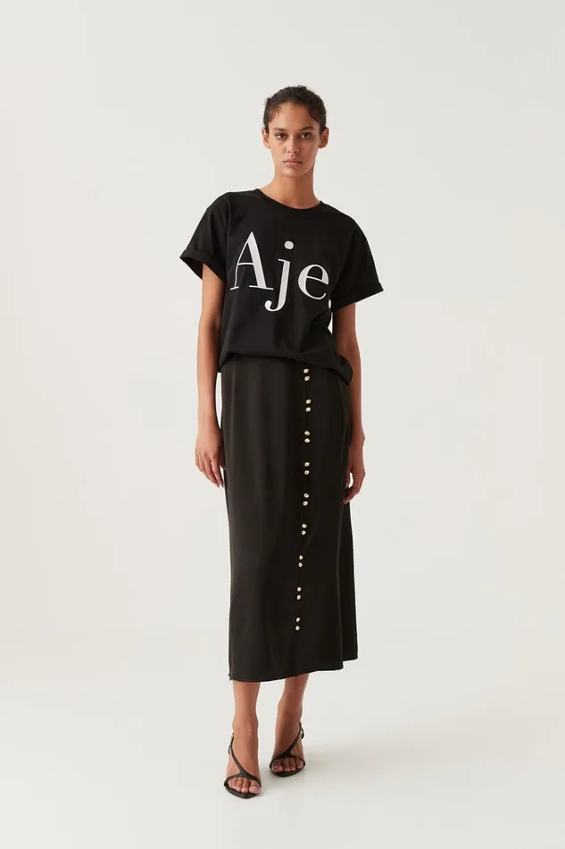 Aje Tees Alice Embroidered Logo Tee Blackwhite Logo 8211 Women Aje Tees Alice Embroidered Logo Tee Blackwhite Logo 8211 Women
