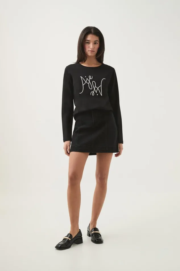 Aje Tees Prophecy Long Sleeve Tee Blackwhite Logo 8211 Women