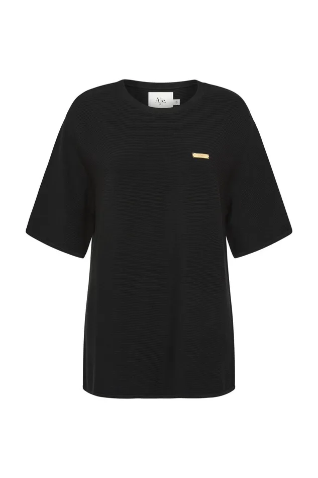Aje Tees Spire Oversized Knit Tee Black 8211 Women