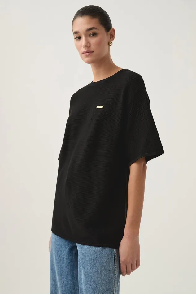 Aje Tees Spire Oversized Knit Tee Black 8211 Women
