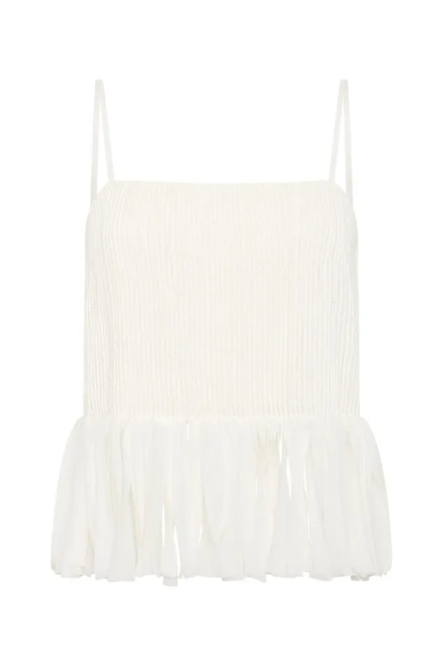 Aje Tops Arris Fringed Top Ivory 8211 Women Aje Tops Arris Fringed Top Ivory 8211 Women