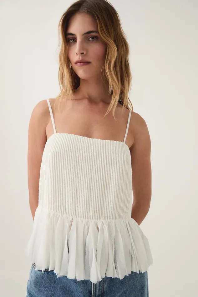 Aje Tops Arris Fringed Top Ivory 8211 Women Aje Tops Arris Fringed Top Ivory 8211 Women