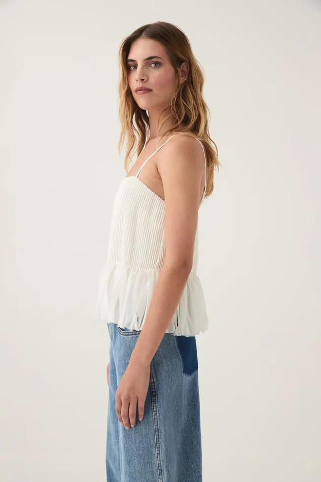 Aje Tops Arris Fringed Top Ivory 8211 Women Aje Tops Arris Fringed Top Ivory 8211 Women