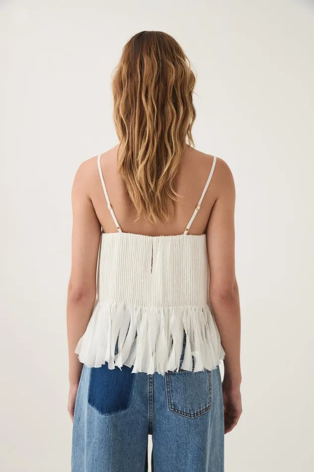 Aje Tops Arris Fringed Top Ivory 8211 Women Aje Tops Arris Fringed Top Ivory 8211 Women