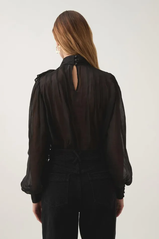 Aje Tops Aura Frilled Tie Blouse Black 8211 Women Aje Tops Aura Frilled Tie Blouse Black 8211 Women