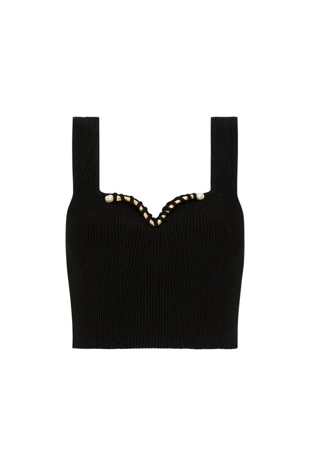 Aje Tops Goldfoil Metal Bar Bodice Black 8211 Women Aje Tops Goldfoil Metal Bar Bodice Black 8211 Women