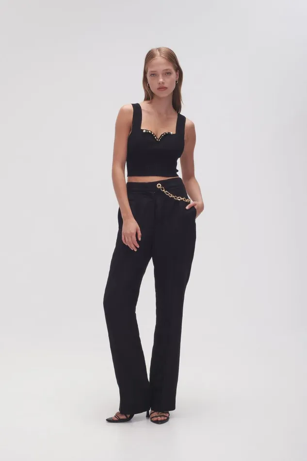 Aje Tops Goldfoil Metal Bar Bodice Black 8211 Women Aje Tops Goldfoil Metal Bar Bodice Black 8211 Women