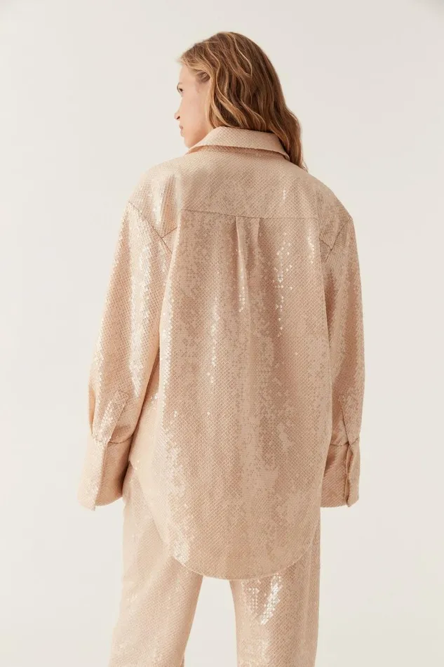 Aje Tops Incandescent Oversized Shirt Sand Brown 8211 Women Aje Tops Incandescent Oversized Shirt Sand Brown 8211 Women