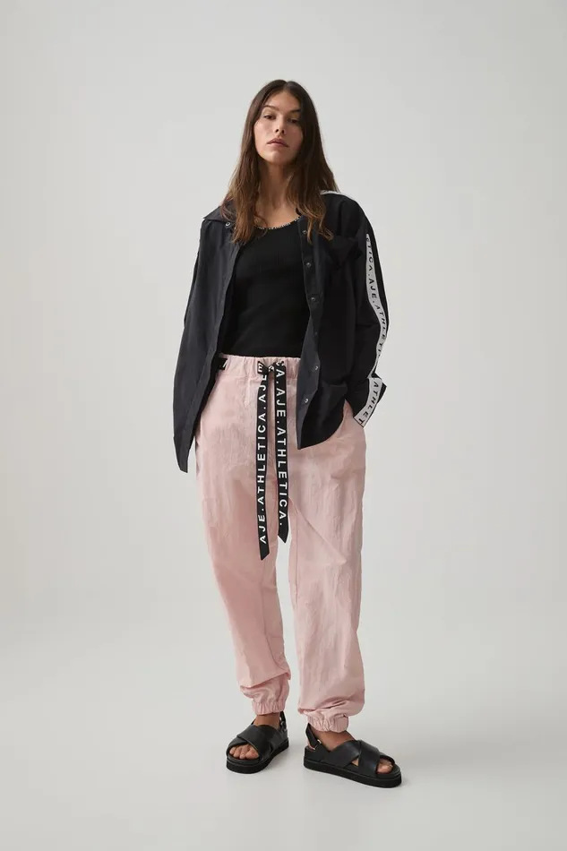 Aje Tops Logo Tape Spray Shirt 427 Black 8211 Women Aje Tops Logo Tape Spray Shirt 427 Black 8211 Women