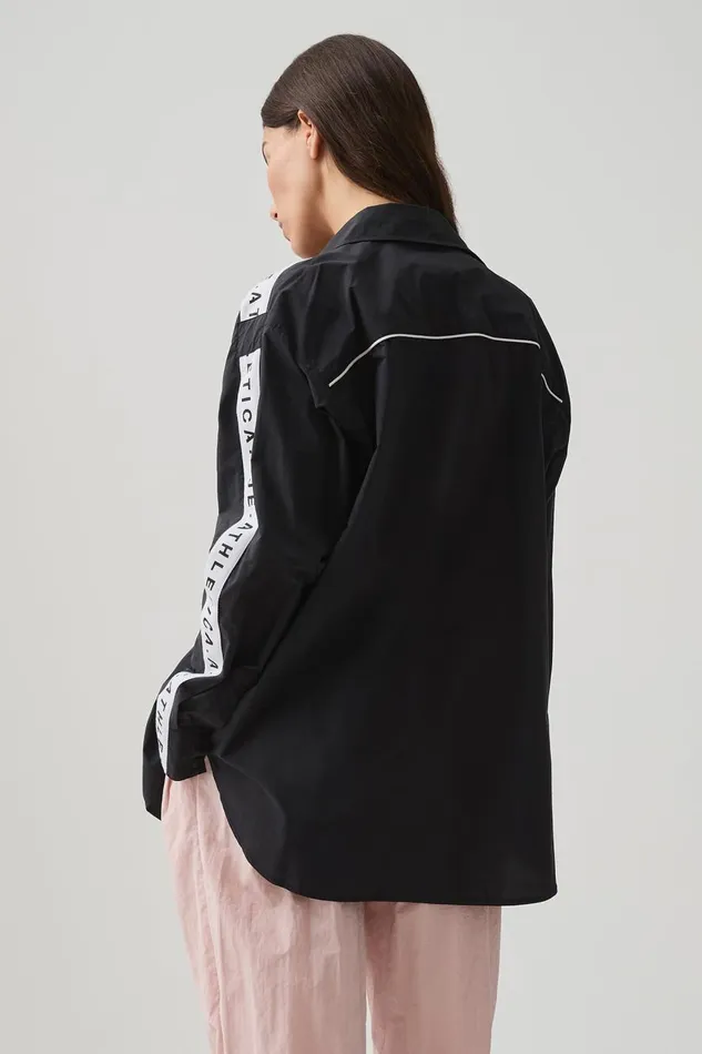 Aje Tops Logo Tape Spray Shirt 427 Black 8211 Women Aje Tops Logo Tape Spray Shirt 427 Black 8211 Women