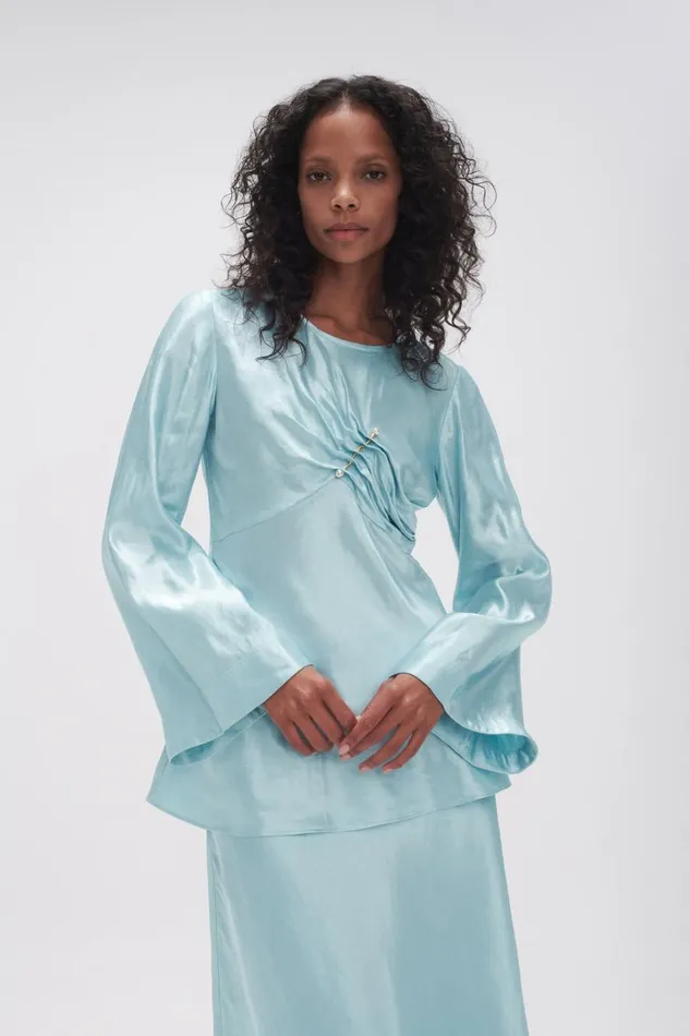 Aje Tops Moonglade Pierced Top Spearmint Blue 8211 Women