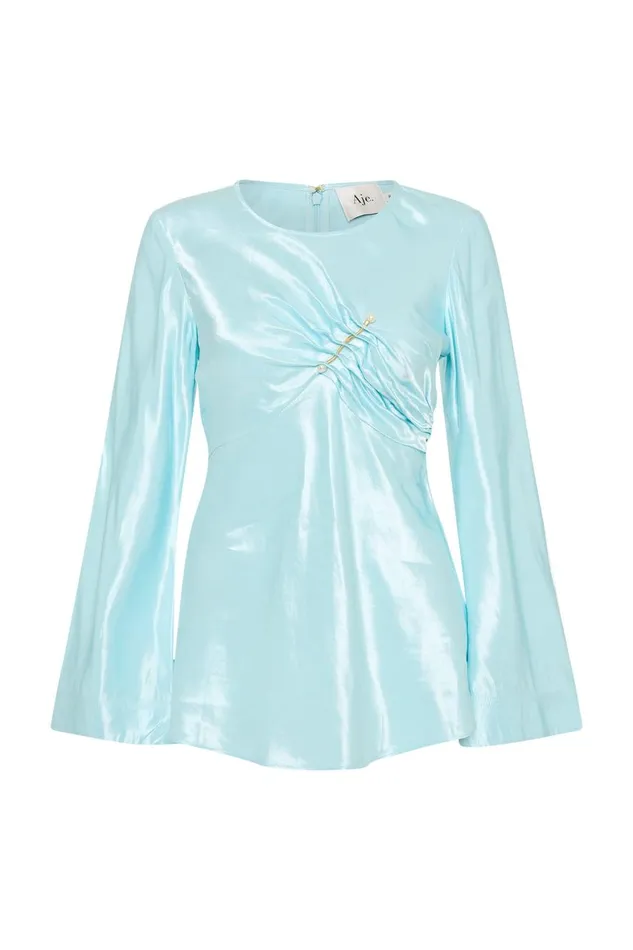 Aje Tops Moonglade Pierced Top Spearmint Blue 8211 Women Aje Tops Moonglade Pierced Top Spearmint Blue 8211 Women