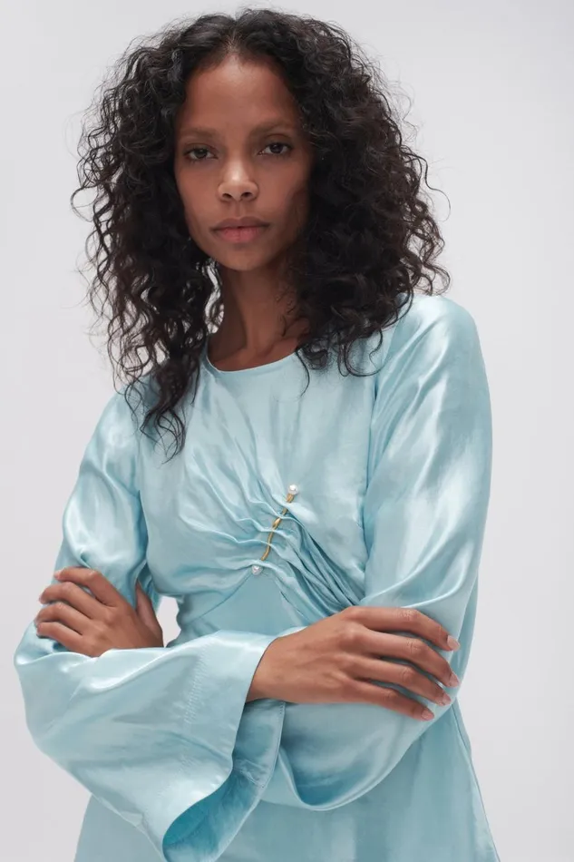 Aje Tops Moonglade Pierced Top Spearmint Blue 8211 Women Aje Tops Moonglade Pierced Top Spearmint Blue 8211 Women