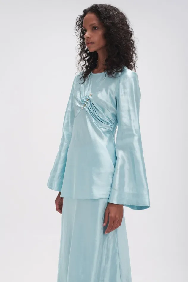 Aje Tops Moonglade Pierced Top Spearmint Blue 8211 Women Aje Tops Moonglade Pierced Top Spearmint Blue 8211 Women
