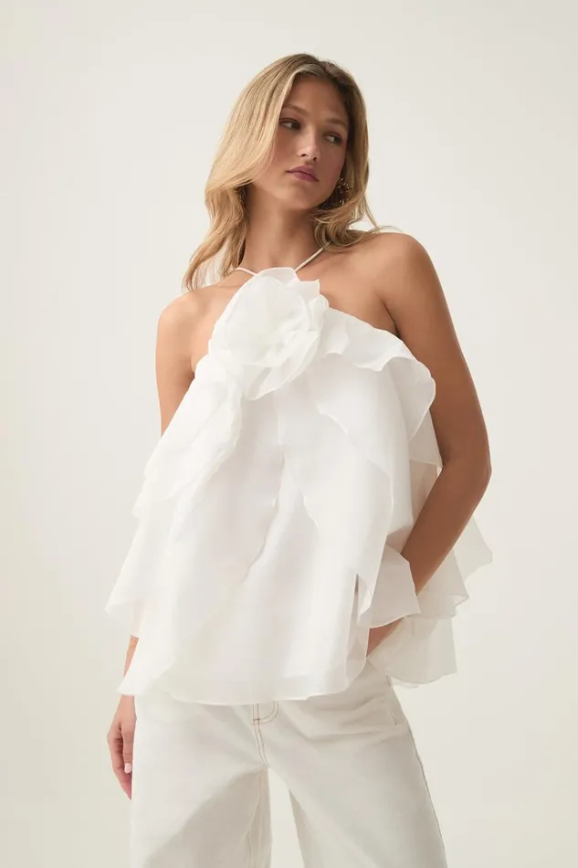 Aje Tops Pandorea Layered Top Ivory 8211 Women Aje Tops Pandorea Layered Top Ivory 8211 Women
