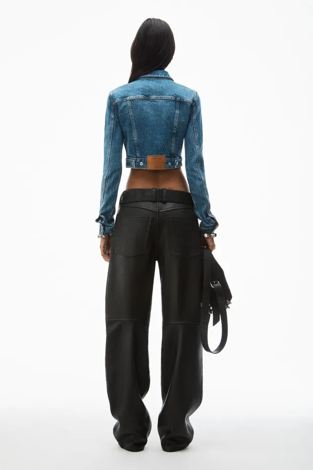 Alexander Wang Denim Women Cropped Trucker Jacket In ComfortStretch Denim
