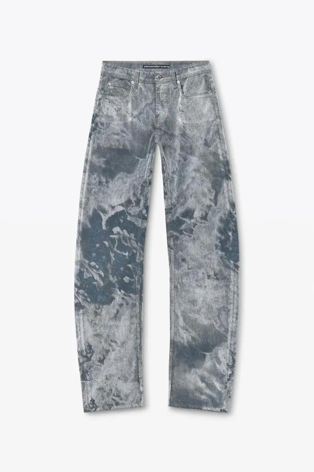 Alexander Wang Denim Women LowRise Flocked Jeans With Lasered Cloud Print