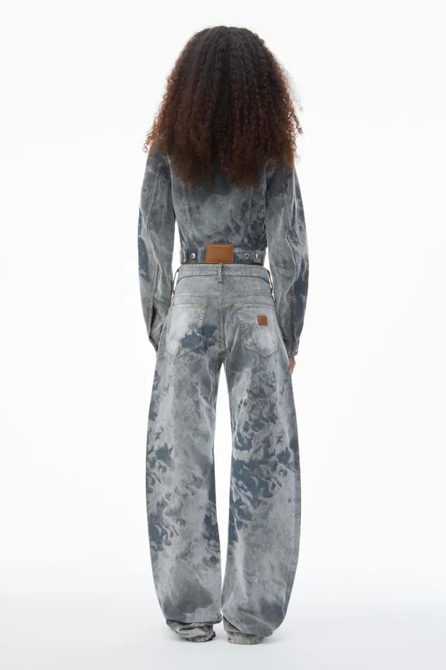 Alexander Wang Denim Women LowRise Flocked Jeans With Lasered Cloud Print