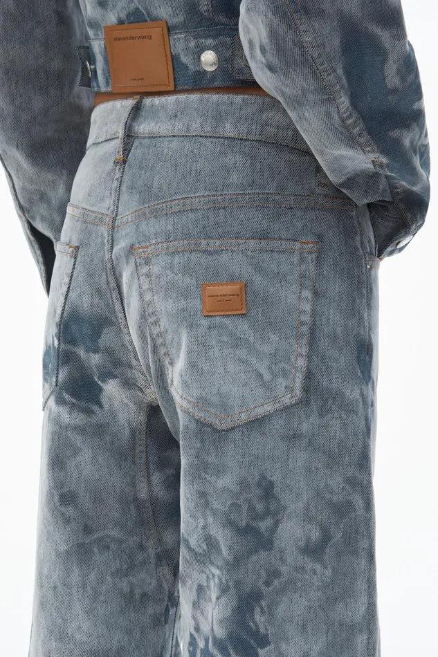 Alexander Wang Denim Women LowRise Flocked Jeans With Lasered Cloud Print
